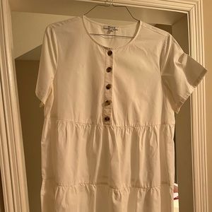 Madewell white button up babydoll dress